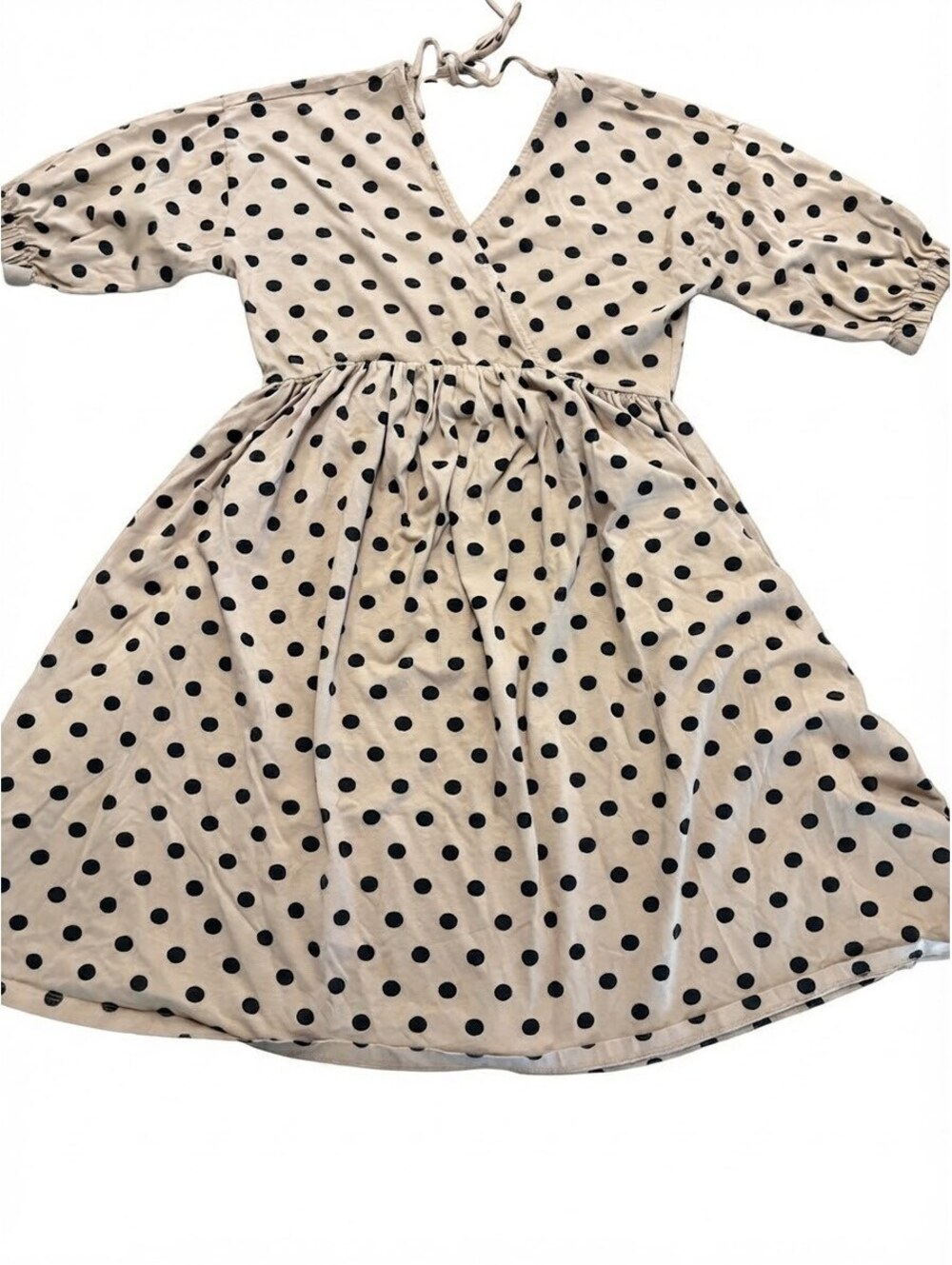 ASOS DESIGN Polka Dot Wrap Midi Dress, Size US 8